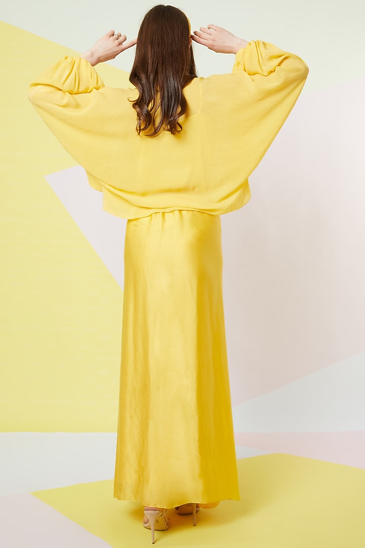 Irish Yellow Bishop Sleeves Top by Wendell Rodricks at Pernia's Pop Up Shop