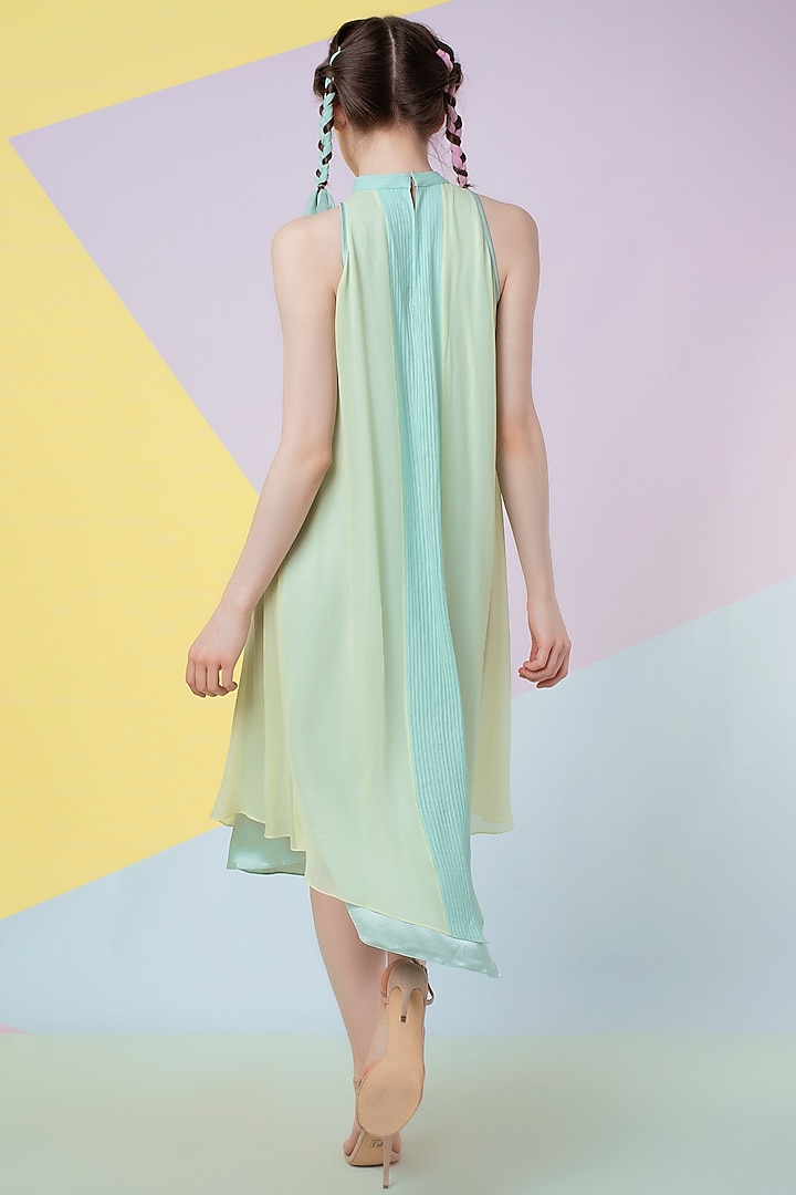 Lettuce Green Asymmetrical Summer Dress by Wendell Rodricks at Pernia's Pop Up Shop