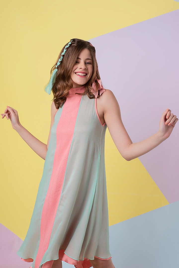Seafoam Pintuck Asymmetrical Summer Dress by Wendell Rodricks at Pernia's Pop Up Shop