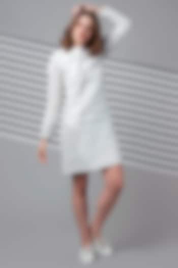 White Monochrome Patchwork Dress by Wendell Rodricks