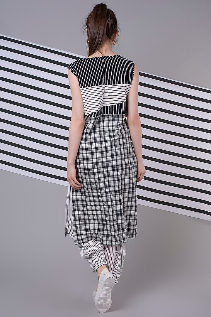 White Striped Pants by Wendell Rodricks at Pernia's Pop Up Shop