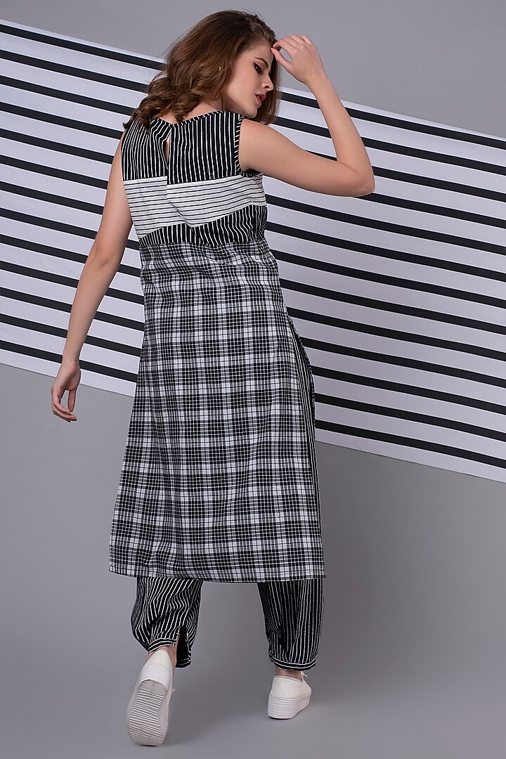 Black Striped Pants by Wendell Rodricks at Pernia's Pop Up Shop