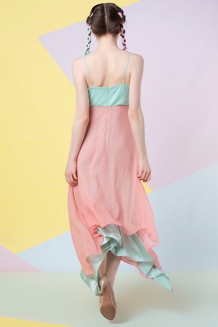 Cherry Blossom Pintuck Asymmetric Gown by Wendell Rodricks at Pernia's Pop Up Shop