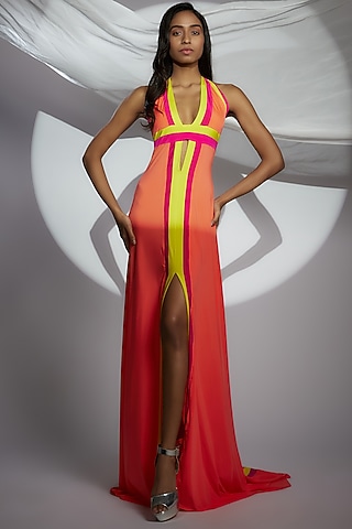 open lace back dress BCBGMAXAZRIA Printed Silk V-Neck Maxi Dress – Runway Catalog
