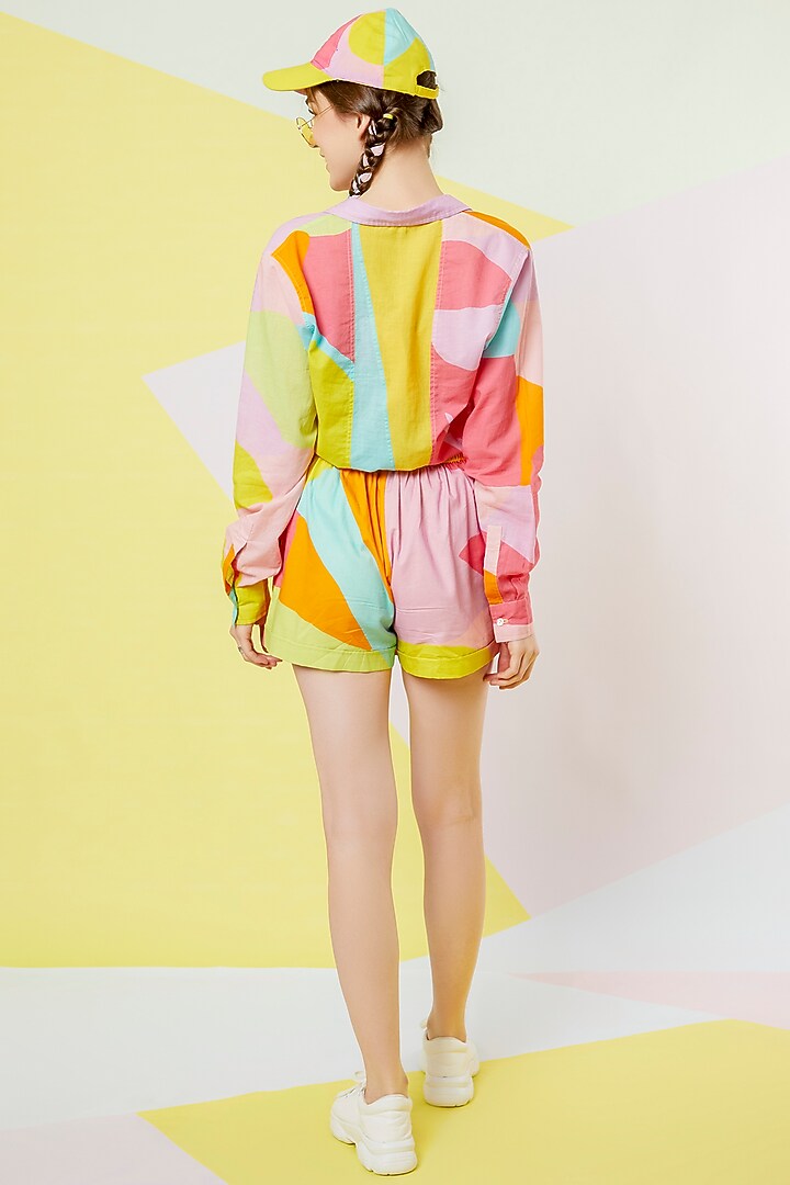 Lavender Abstract Printed Co Ord-set by Wendell Rodricks at Pernia's Pop Up Shop
