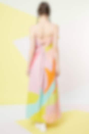 Lavender Abstract Leaf Front Tie-Up Gown by Wendell Rodricks at Pernia's Pop Up Shop