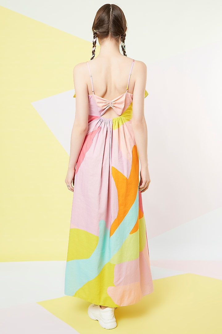 Lavender Abstract Leaf Front Tie-Up Gown by Wendell Rodricks at Pernia's Pop Up Shop