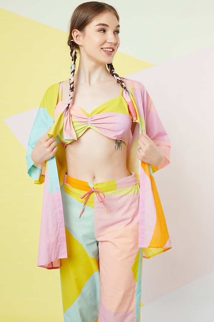 Lavender Abstract Leaf Printed Cape by Wendell Rodricks at Pernia's Pop Up Shop