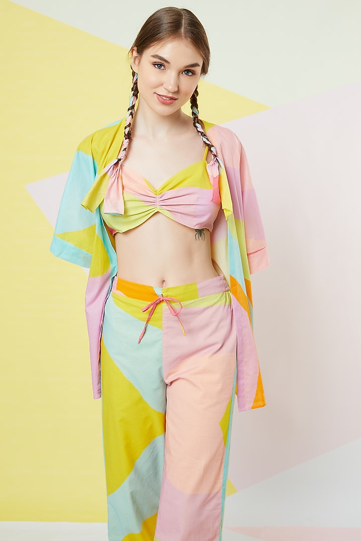  Lavender Abstract Leaf Printed Jogger Pants by Wendell Rodricks at Pernia's Pop Up Shop