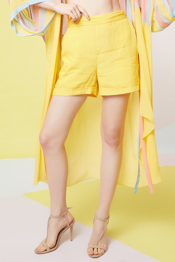 Irish Yellow Shorts by Wendell Rodricks at Pernia's Pop Up Shop