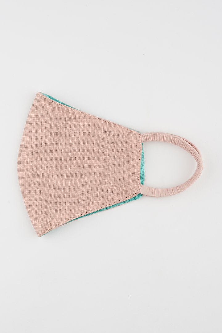 Pink Linen Reversible Mask by Wendell Rodricks at Pernia's Pop Up Shop
