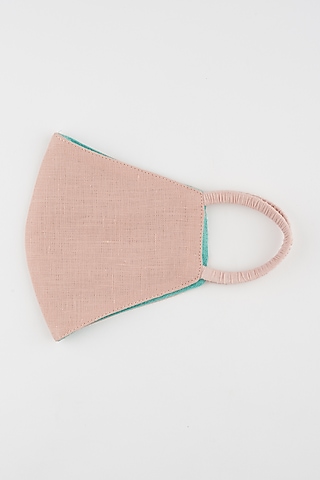 Pink Linen Reversible Mask by Wendell Rodricks