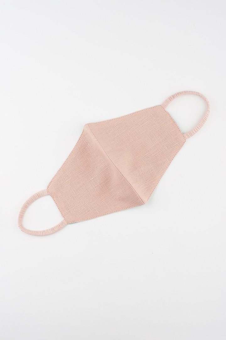 Pink Linen Reversible Mask by Wendell Rodricks at Pernia's Pop Up Shop