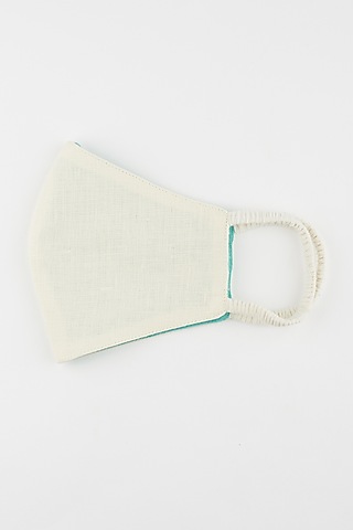 Ivory Linen Reversible Mask by Wendell Rodricks