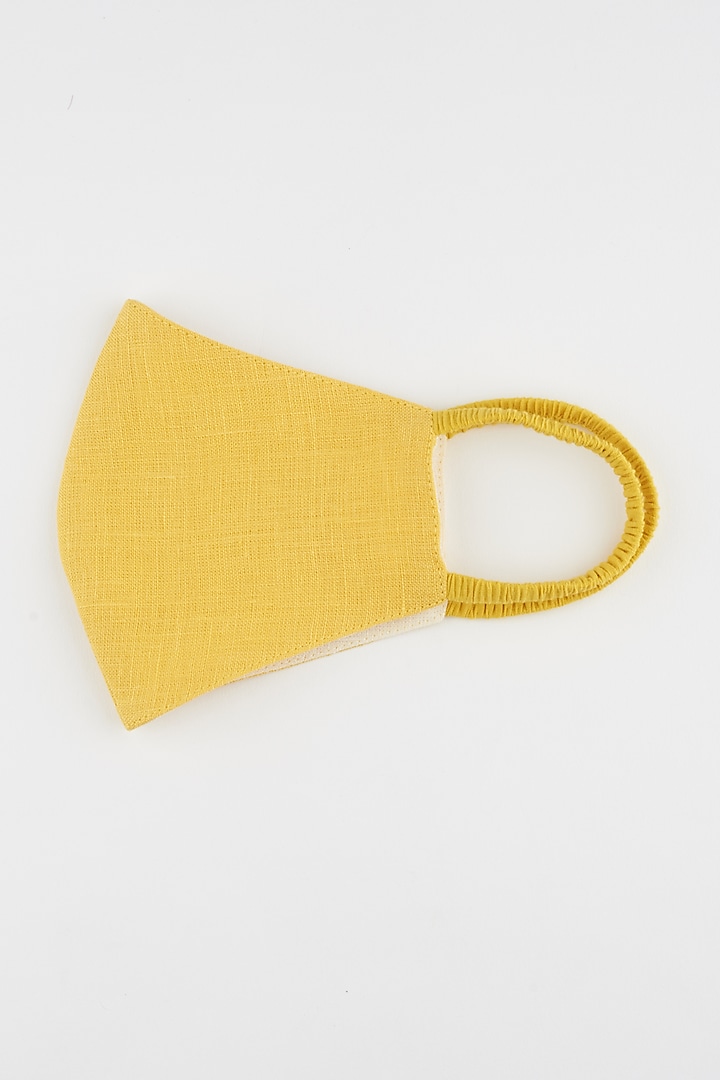 Yellow Reversible Mask by Wendell Rodricks