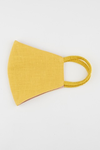 Yellow Reversible Mask by Wendell Rodricks