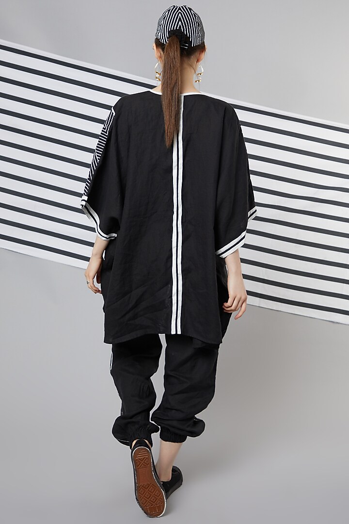 Black Monochrome Co-Ord Set by Wendell Rodricks at Pernia's Pop Up Shop