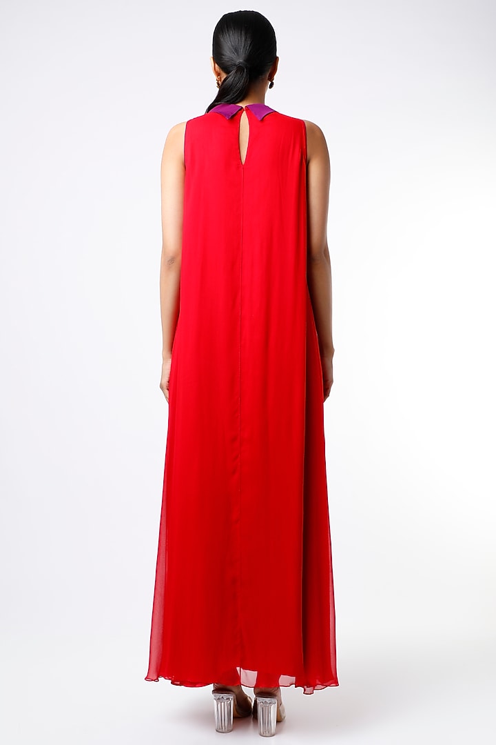Red & Purple Maxi Summer Dress by Wendell Rodricks at Pernia's Pop Up Shop