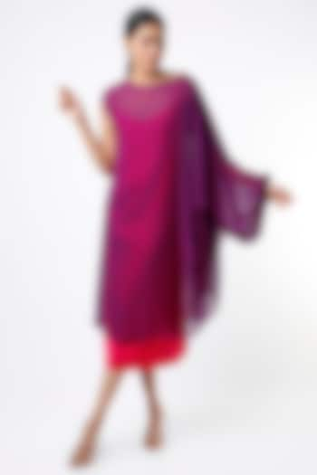 Purple Draped Dress by Wendell Rodricks at Pernia's Pop Up Shop