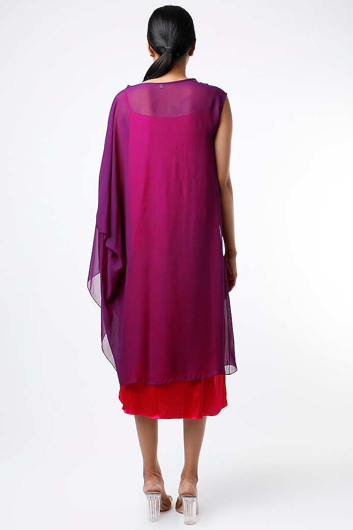 Purple Draped Summer Dress by Wendell Rodricks at Pernia's Pop Up Shop