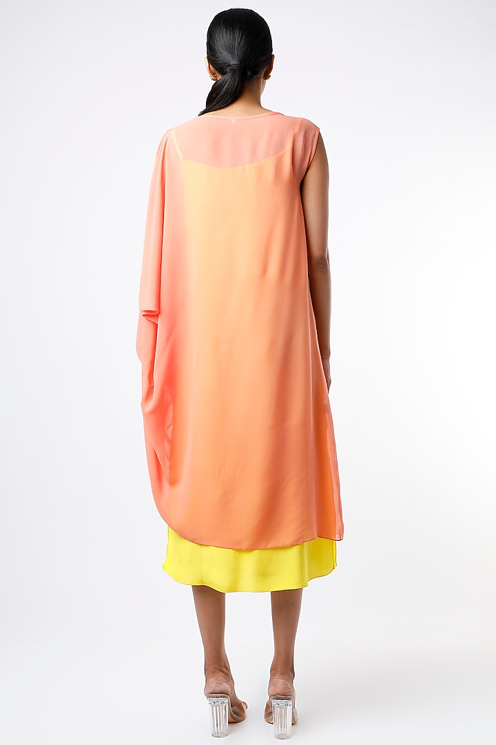 Light Peach Draped Summer Dress by Wendell Rodricks at Pernia's Pop Up Shop