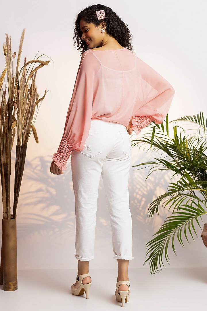 Cherry Blossom Pearl Tie- up Top by Wendell Rodricks at Pernia's Pop Up Shop