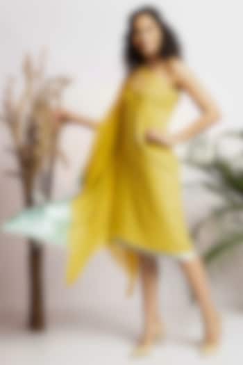 Irish Yellow Pearl One Shoulder Summer Dress  by Wendell Rodricks at Pernia's Pop Up Shop