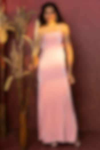 Rose Pink Crinkle Gown  by Wendell Rodricks