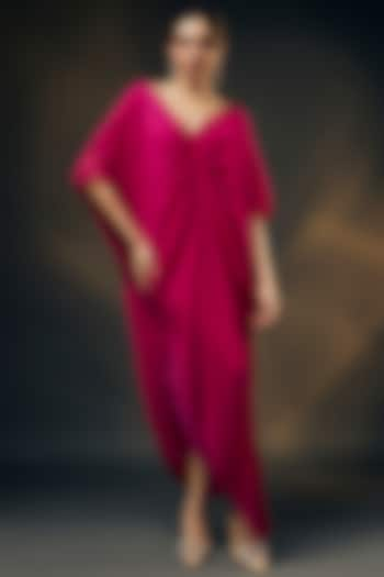 Pink Bamberg Satin & Chiffon Jumpsuit With Inner by Wendell Rodricks at Pernia's Pop Up Shop