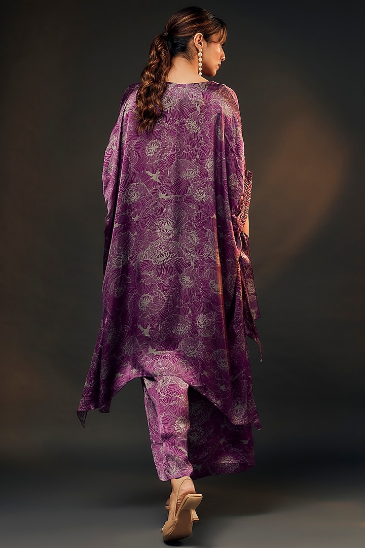 Wine Bamberg Satin Co-Ord Set by Wendell Rodricks at Pernia's Pop Up Shop