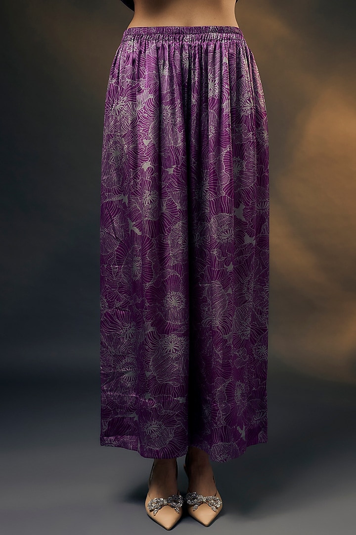 Wine Bamberg Satin Co-Ord Set by Wendell Rodricks at Pernia's Pop Up Shop