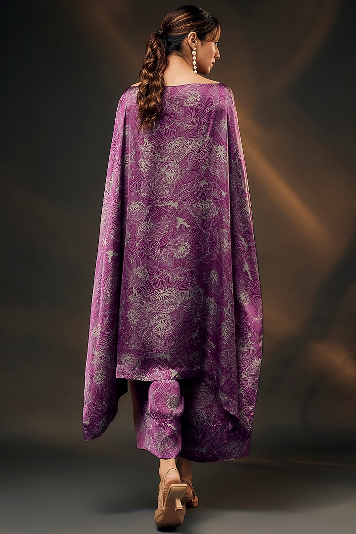 Wine Bamberg Satin Co-Ord Set by Wendell Rodricks at Pernia's Pop Up Shop