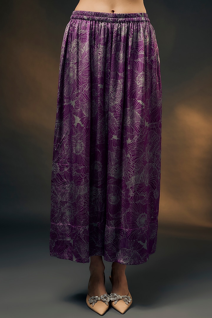 Wine Bamberg Satin Co-Ord Set by Wendell Rodricks at Pernia's Pop Up Shop