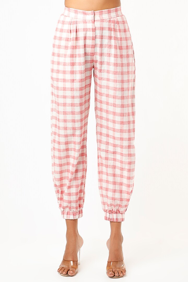 Red Checkered Pants by Wendell Rodricks at Pernia's Pop Up Shop