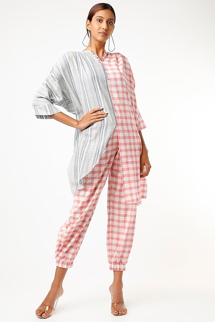 Red Checkered Pants by Wendell Rodricks at Pernia's Pop Up Shop