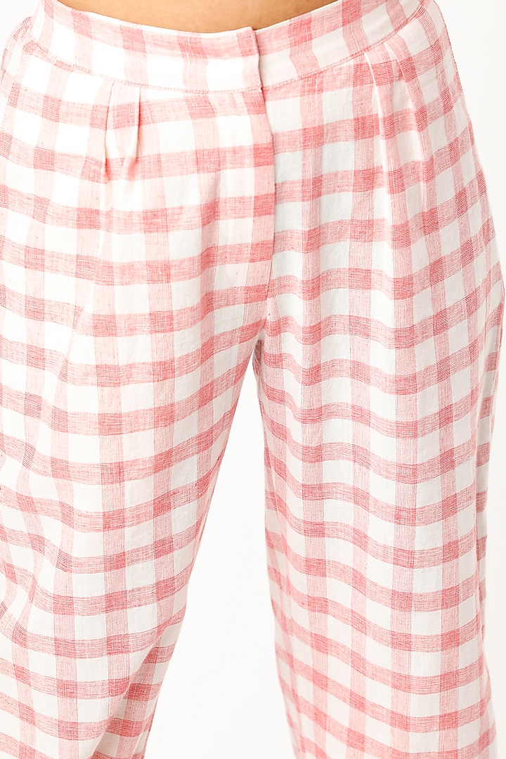 Red Checkered Pants by Wendell Rodricks at Pernia's Pop Up Shop