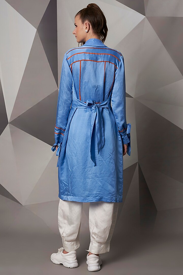 White Satin Linen Pants by Wendell Rodricks at Pernia's Pop Up Shop
