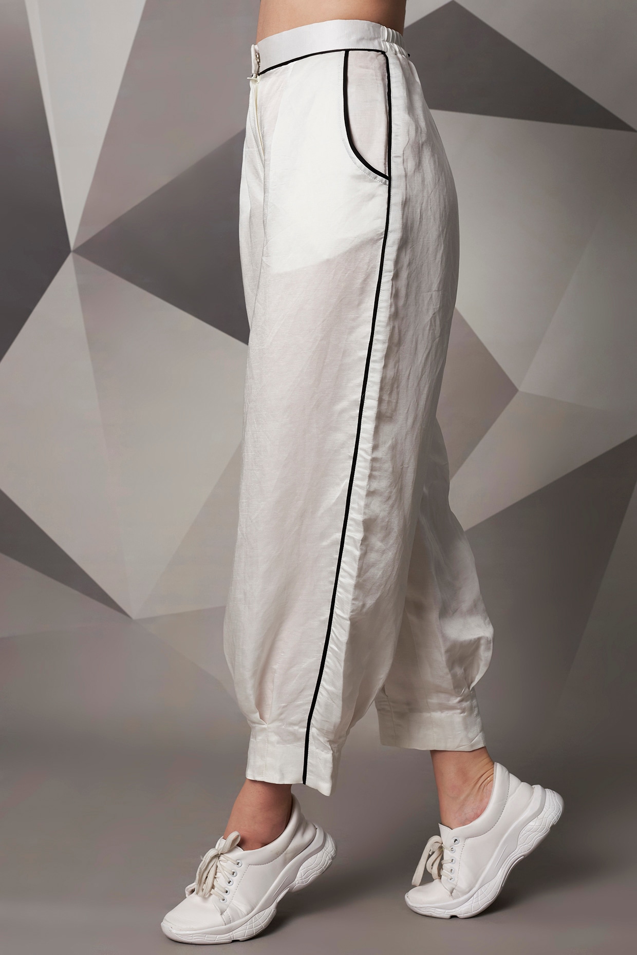 White linen cheap jogger pants