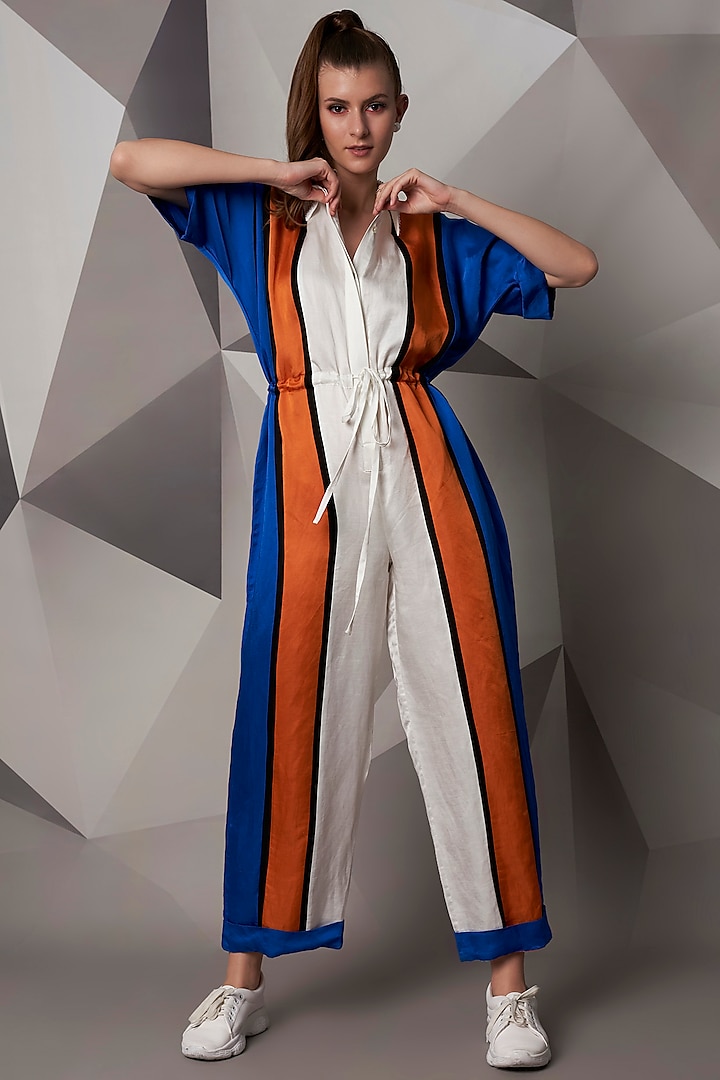 Multi-Colored Striped Jumpsuit by Wendell Rodricks