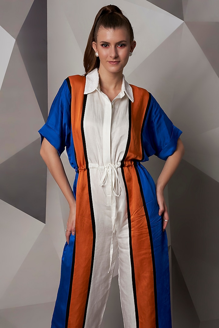 Multi-Colored Striped Jumpsuit by Wendell Rodricks at Pernia's Pop Up Shop