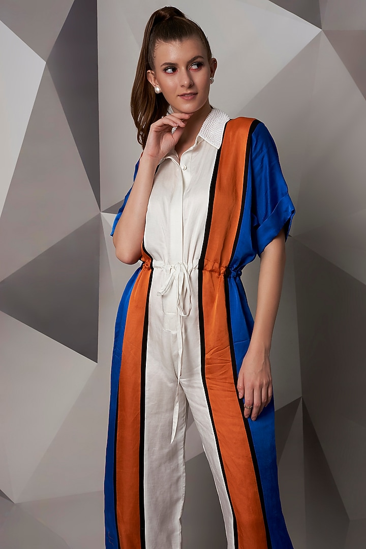 Multi-Colored Striped Jumpsuit by Wendell Rodricks at Pernia's Pop Up Shop