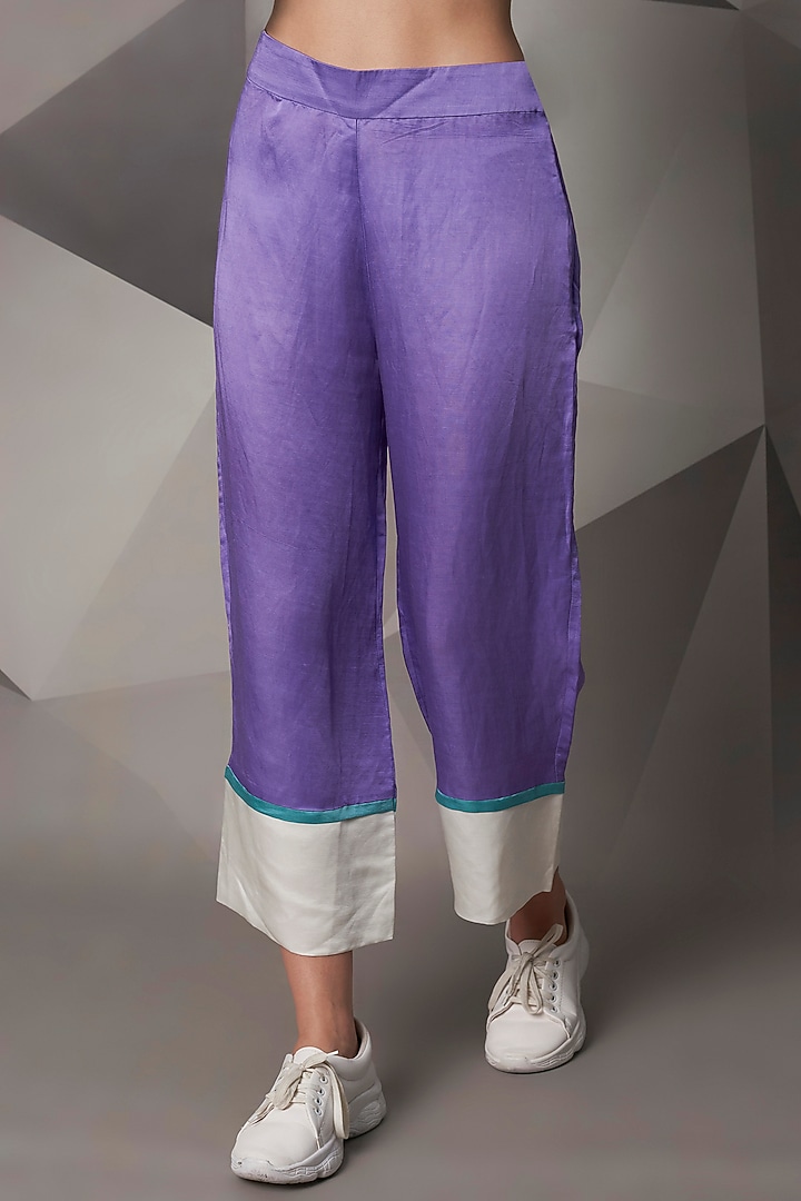 Lavender Modal Satin Co-Ord Set by Wendell Rodricks at Pernia's Pop Up Shop