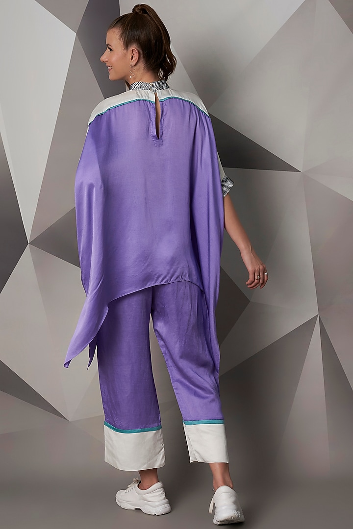 Lavender Satin Linen Pants by Wendell Rodricks at Pernia's Pop Up Shop