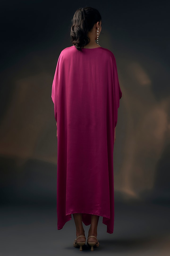 Pink Bamberg Satin Kaftan by Wendell Rodricks at Pernia's Pop Up Shop