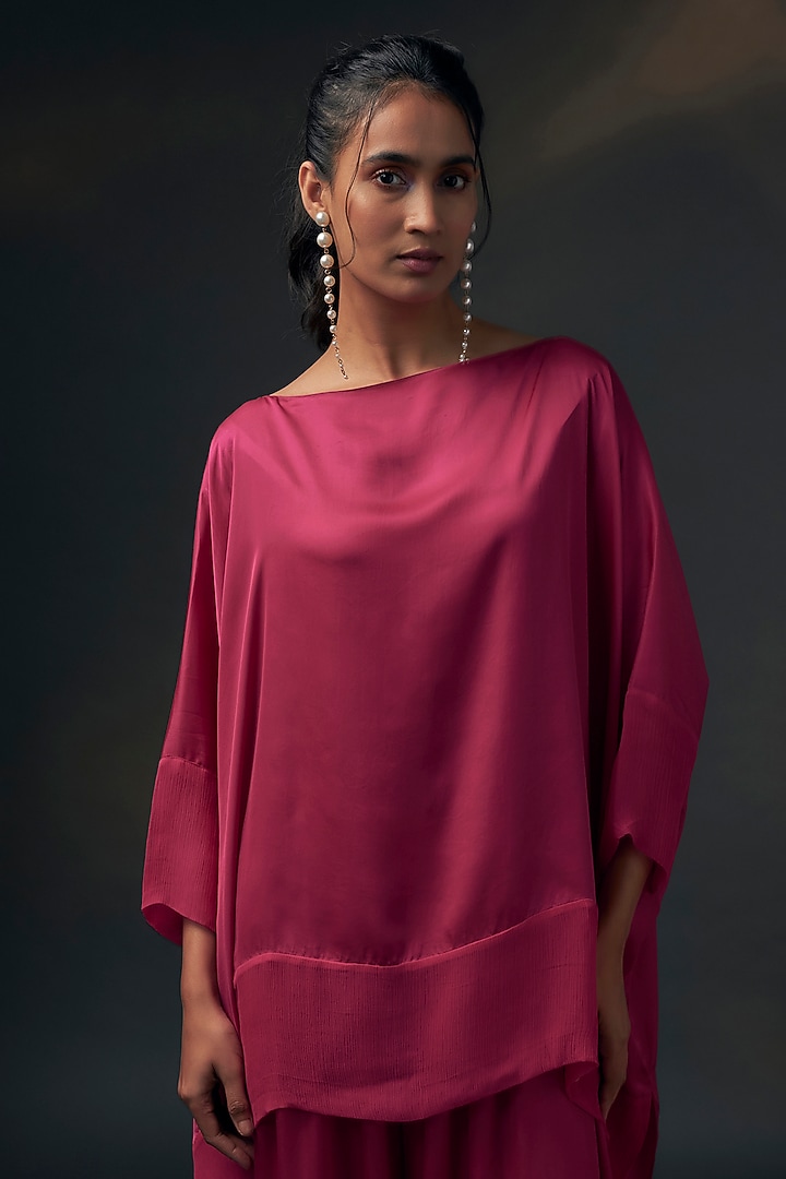 Pink Bamberg Satin Co-Ord Set by Wendell Rodricks at Pernia's Pop Up Shop