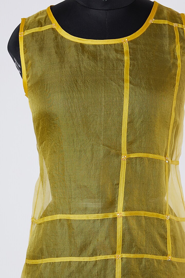 Yellow Silk Organza Top by Wendell Rodricks at Pernia's Pop Up Shop