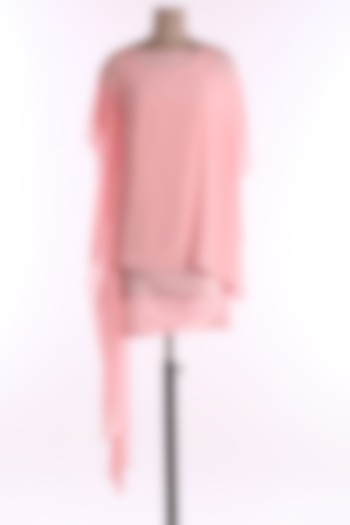 Blush Pink Fringed Dress by Wendell Rodricks