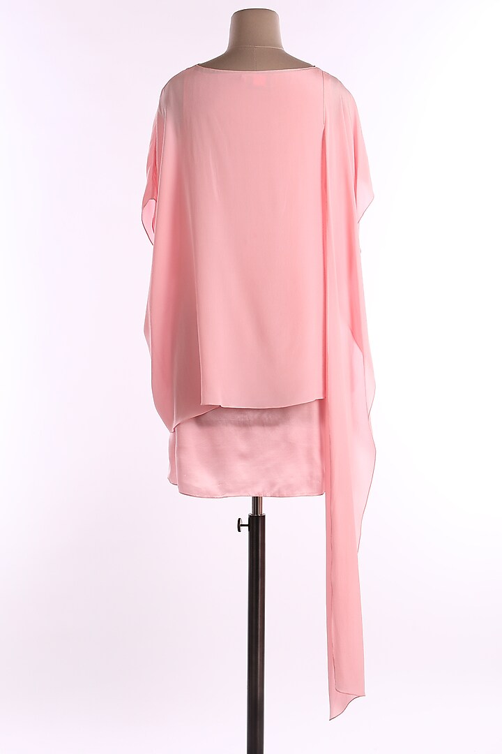 Blush Pink Fringed Vacation Dress by Wendell Rodricks at Pernia's Pop Up Shop