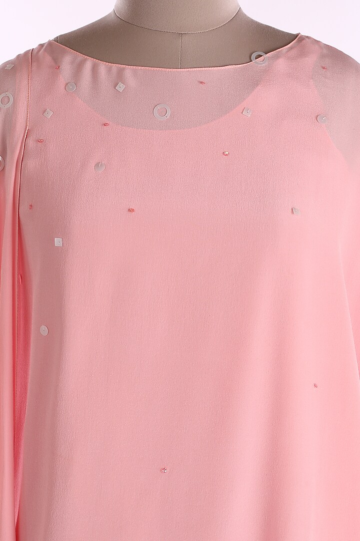Blush Pink Fringed Vacation Dress by Wendell Rodricks at Pernia's Pop Up Shop