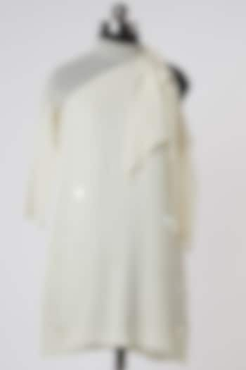 White Draped Top by Wendell Rodricks at Pernia's Pop Up Shop